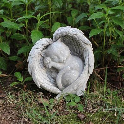 Новый ангел собака украшение смоляной надгробный камень для питомца кошки и собаки памятный камень садовая статуэтка животного