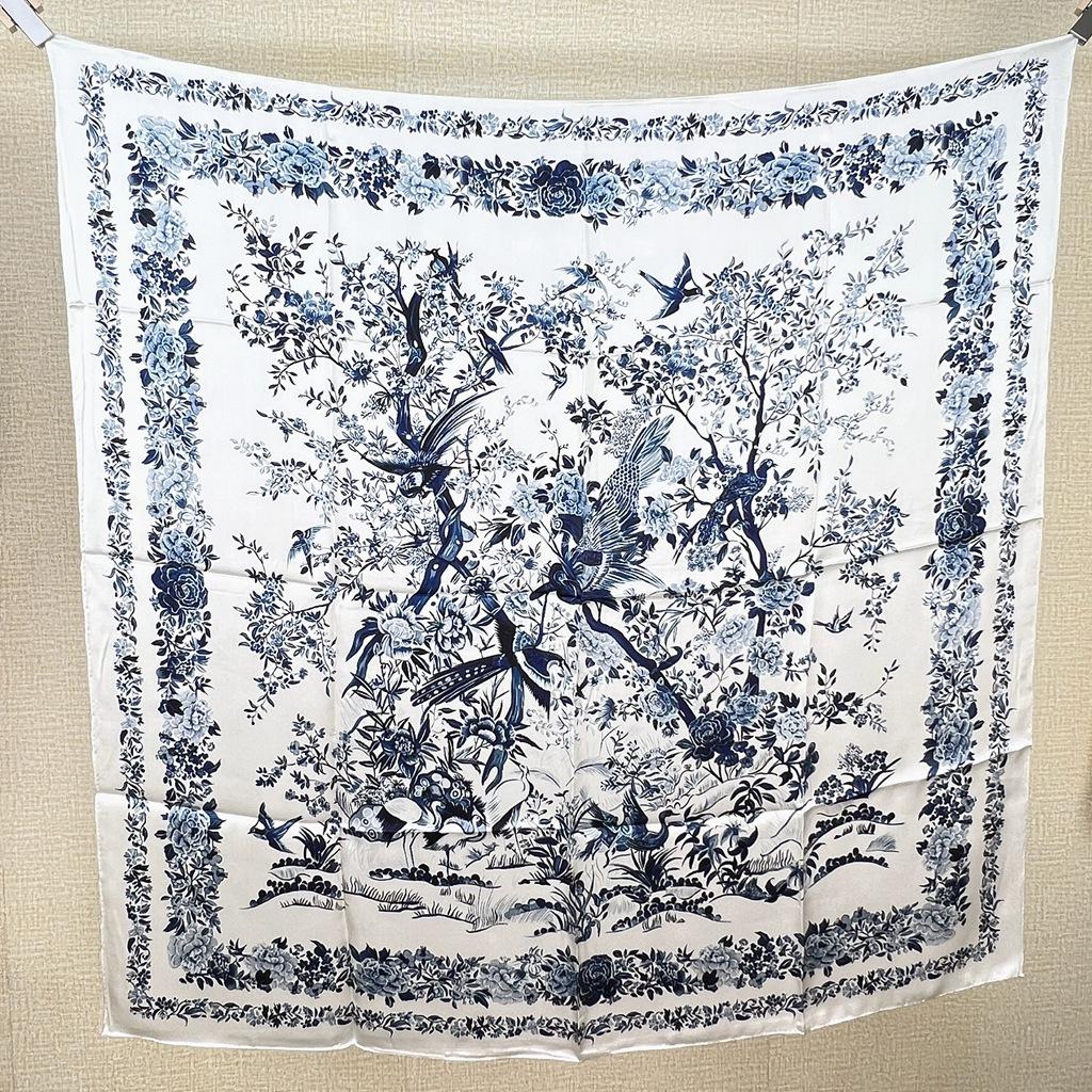 Winter Garden 110 Silk Crepe Satin Square Scarf Mulberry Silk Ladies Spring And Summer Sunscreen Silk Scarf Shawl