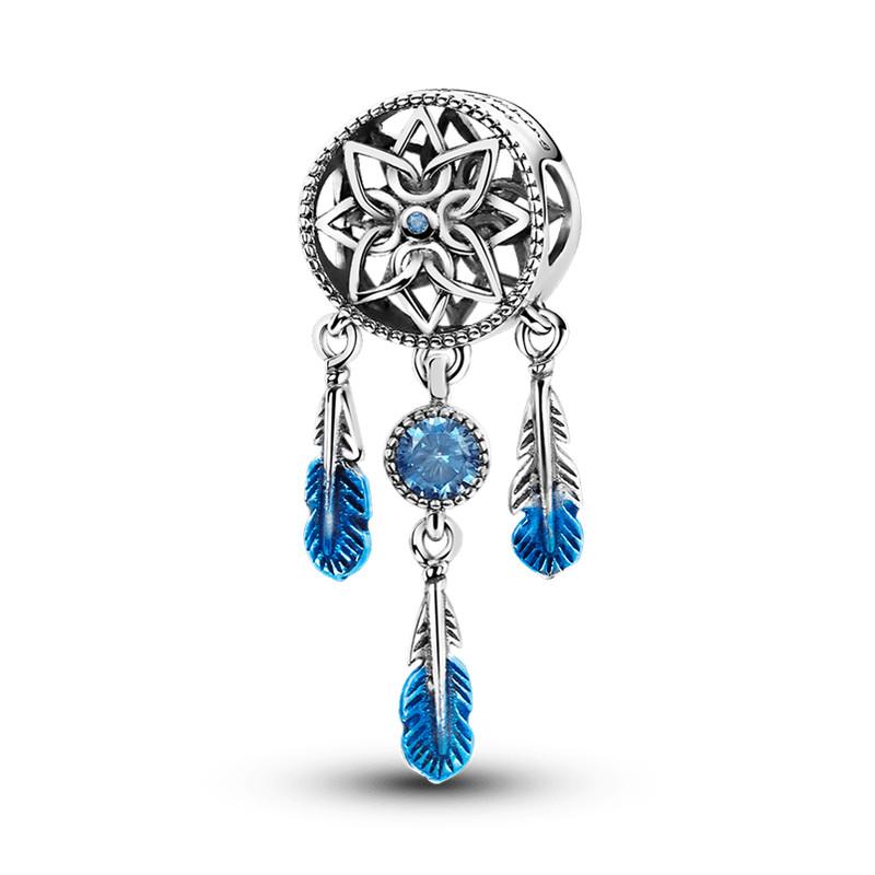 925 Стерлинговое Серебро Красочный Ловец Снов Светящийся Светлячок Подарок Самолет Земля Шармы Подходят Оригинальный Подвеска DIY Изготовление Ювелирных Изделий