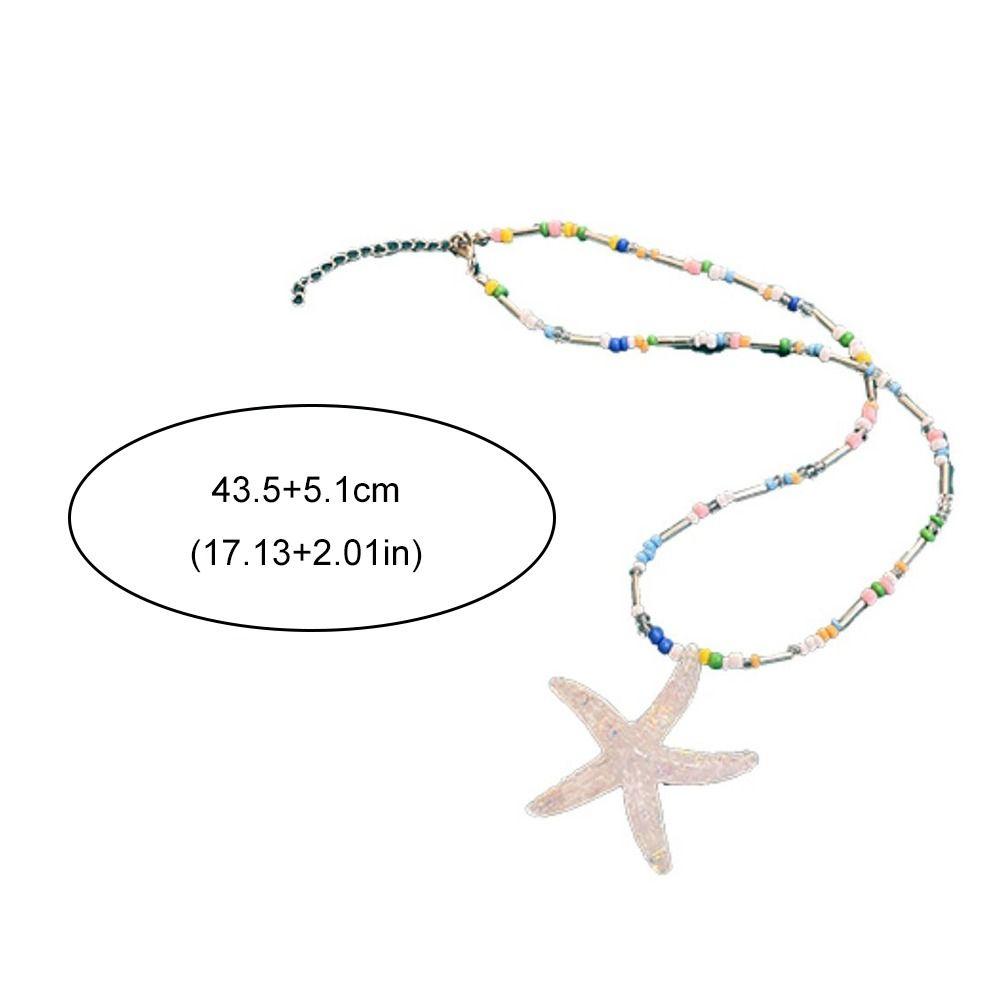 Handmade Beads Necklace Beach Woman Choker Ins Starfish Necklace  Jewelry