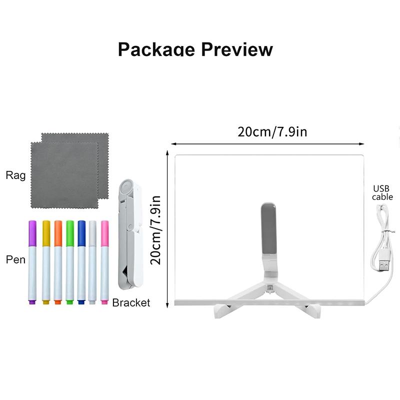 Креативная светодиодная лампа, доска для заметок, стираемая USB-доска для рисования, ночник для спальни, подарок на день рождения для детей, ночник