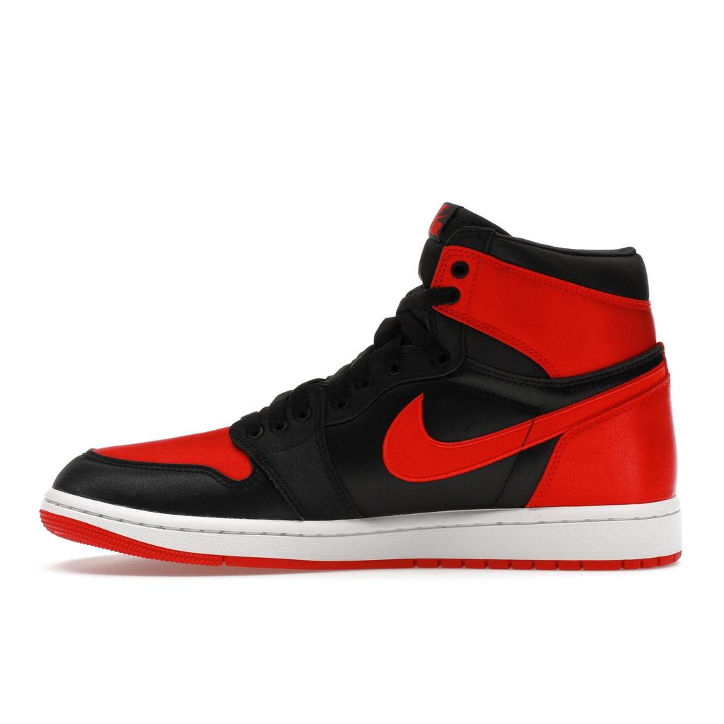 Air Jordan 1 Retro High OG Satin Bred Черный Университетский Красный Белый Женские Баскетбольные Кроссовки FD4810-061