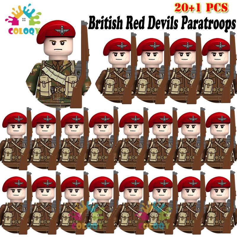 Детские игрушки 21 шт./лот Вторая мировая война N001-N095 Офицеры Солдаты Строительные блоки США Советские Великобритания Мини-фигурки Для детей Дни рождения Подарки