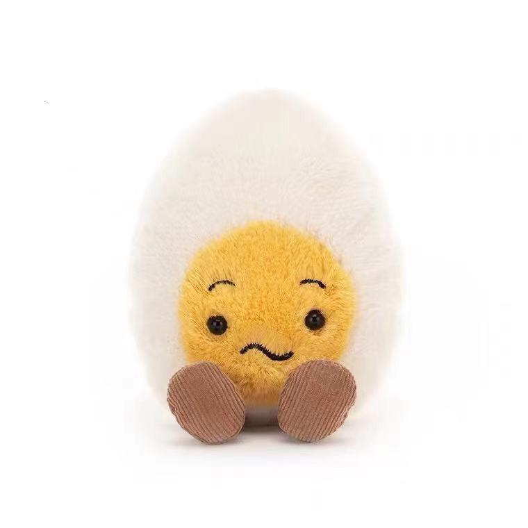 Adorable Boiled Egg Stuffed Toy With Expressive Faces 30cm Tall