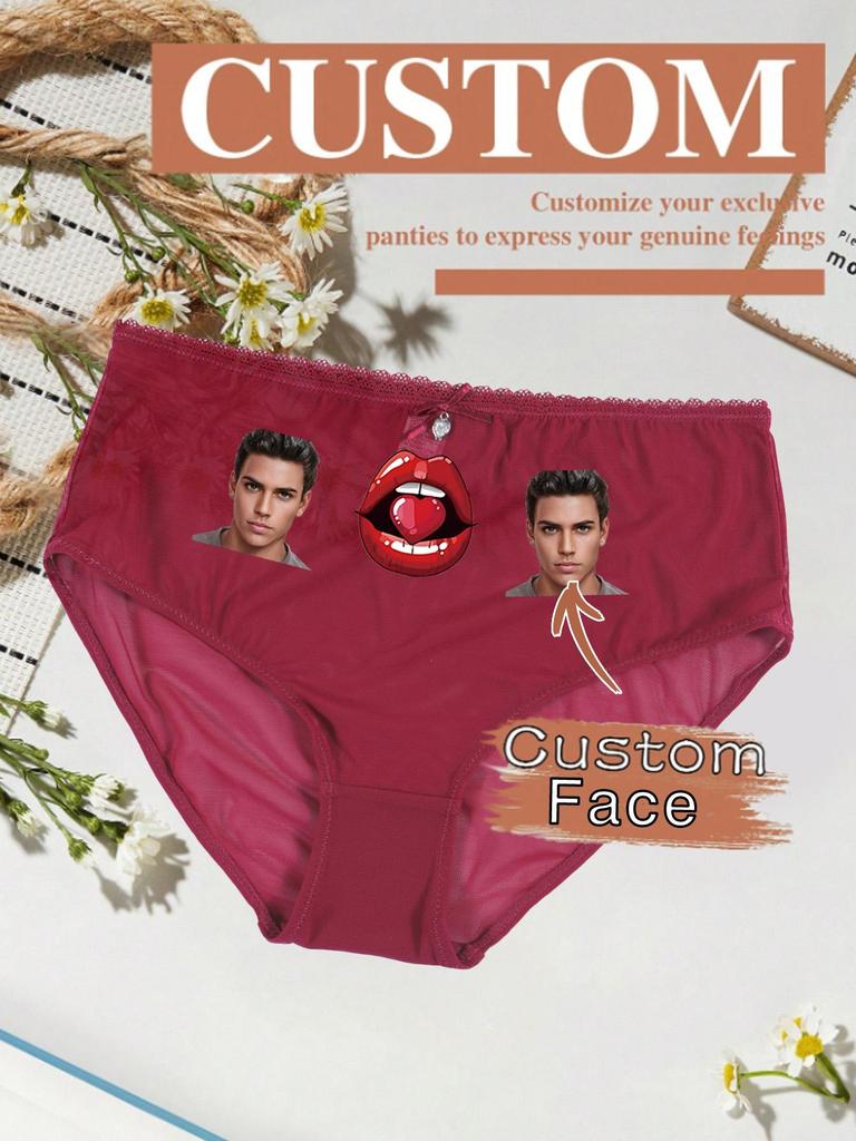 Women's Sweet Panties Custom Portrait Printed Patterns Comfortable  Breathable Stretch Panties Low Waist Panties