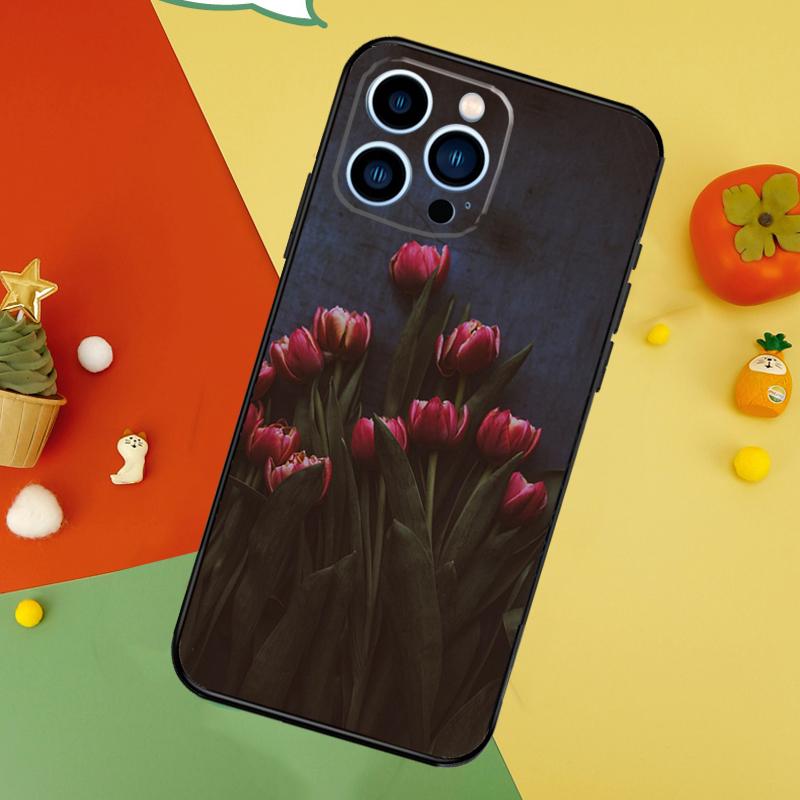 Цветочный чехол для телефона с тюльпанами для iPhone 17 Pro Max 16 15 13 12 11 14 Pro Max Plus 12 13 Mini 16e 17 Air Cover