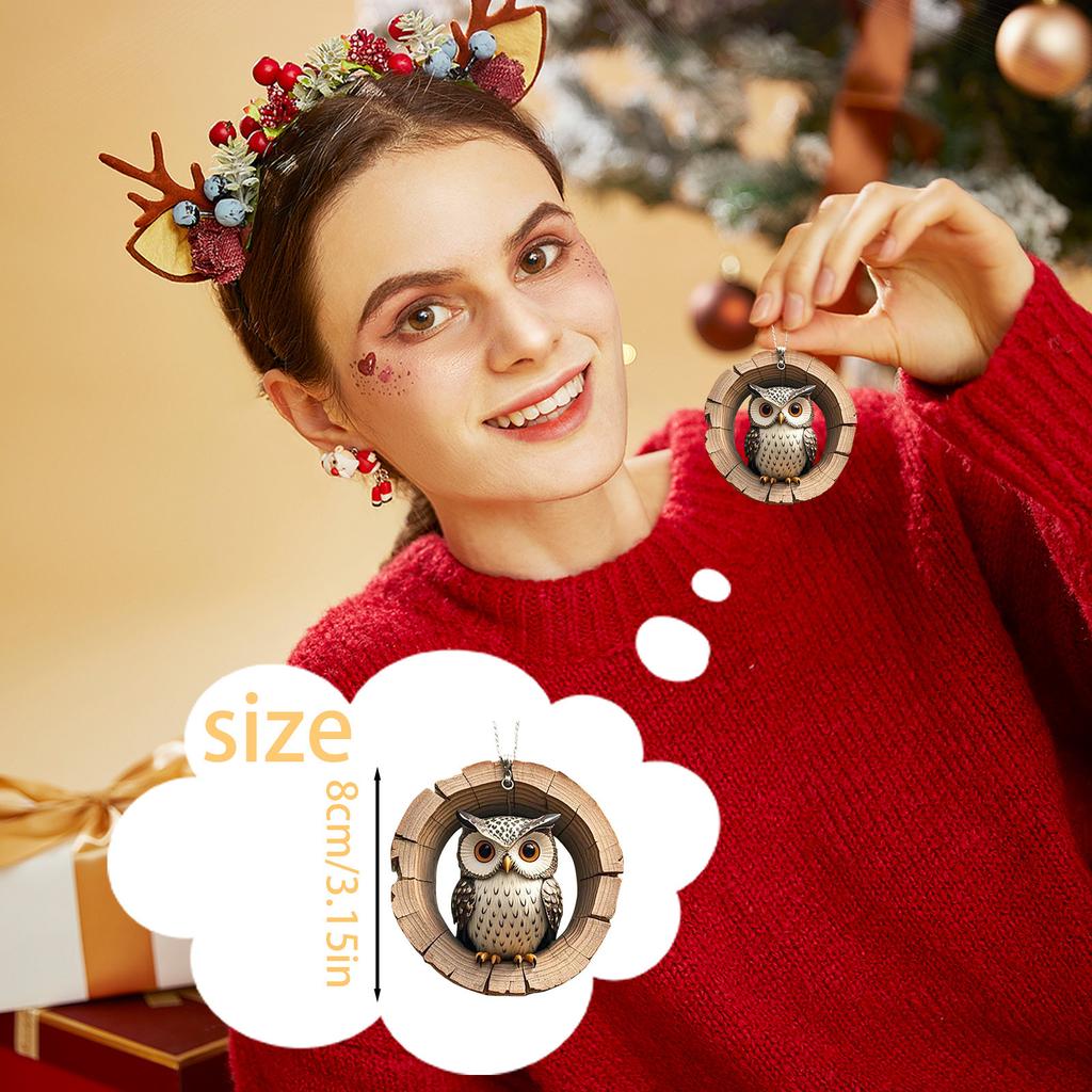 2D Acrylic Animal Christmas Decoration Christmas Tree Pendant