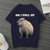 OK I PULL UP Capybaras, летняя футболка большого размера, футболки с короткими рукавами, уличная футболка Capybaras, женская футболка унисекс, футболка унисекс