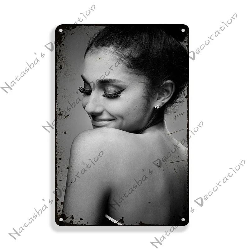 Ариана Гранде Металлические Знаки Музыка Винтажный Плакат Ржавый Ретро Плакат Дом Мужская Берлога Гараж Клуб Промышленный Декор Металлическая Пластина