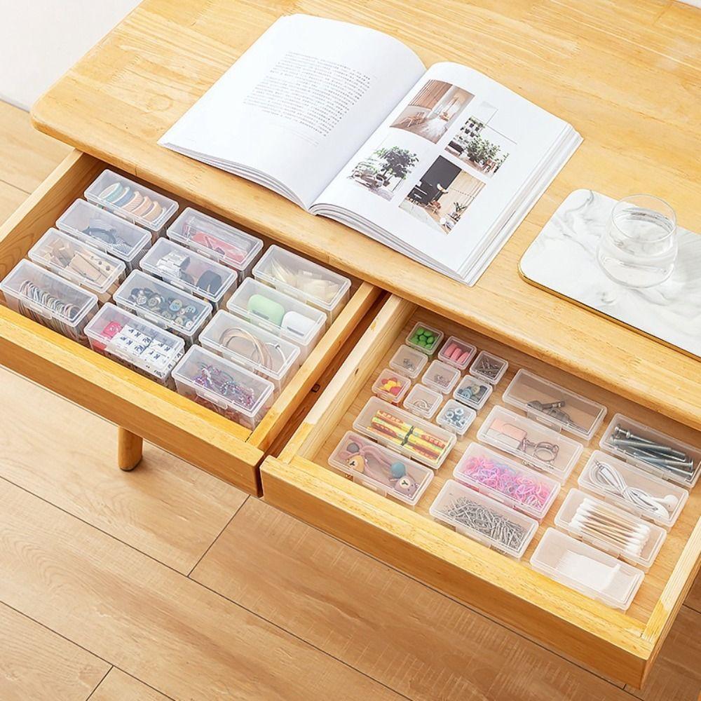 С крышкой прозрачный ящик для хранения пластиковый контейнер для мелких вещей кейс для хранения ювелирных изделий