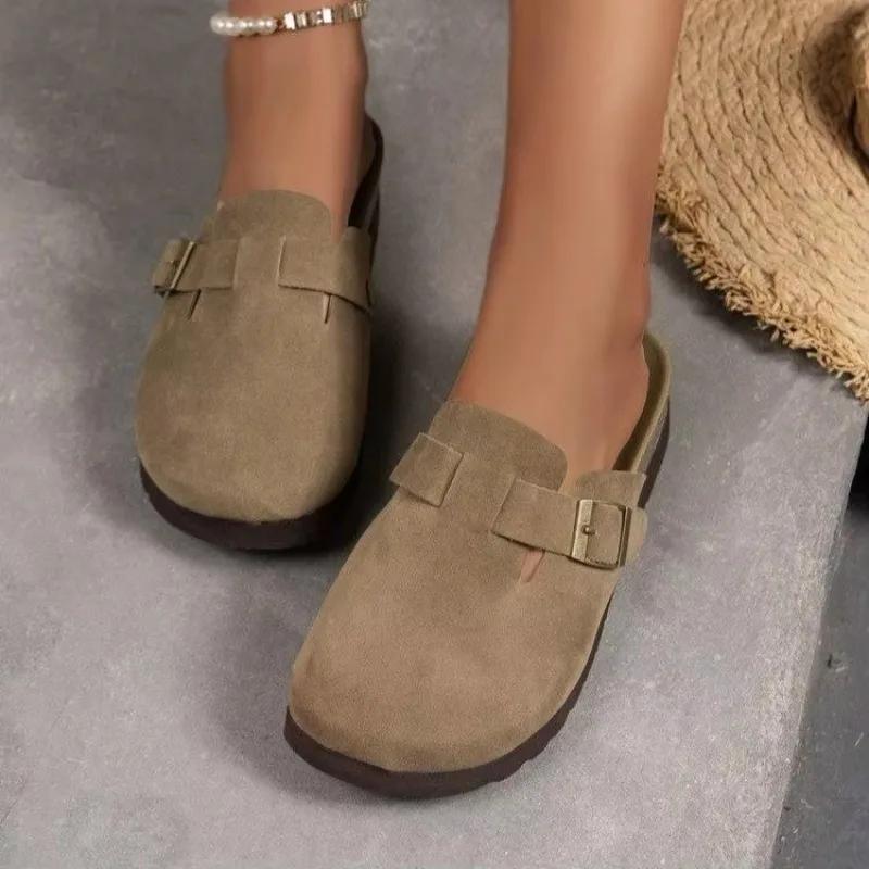 Cork Suede for Women Cork Slippers Summer Cork Sandals Fashion Beach Slides Classic Mules Clogs Baotou Shoes Women Sneakers