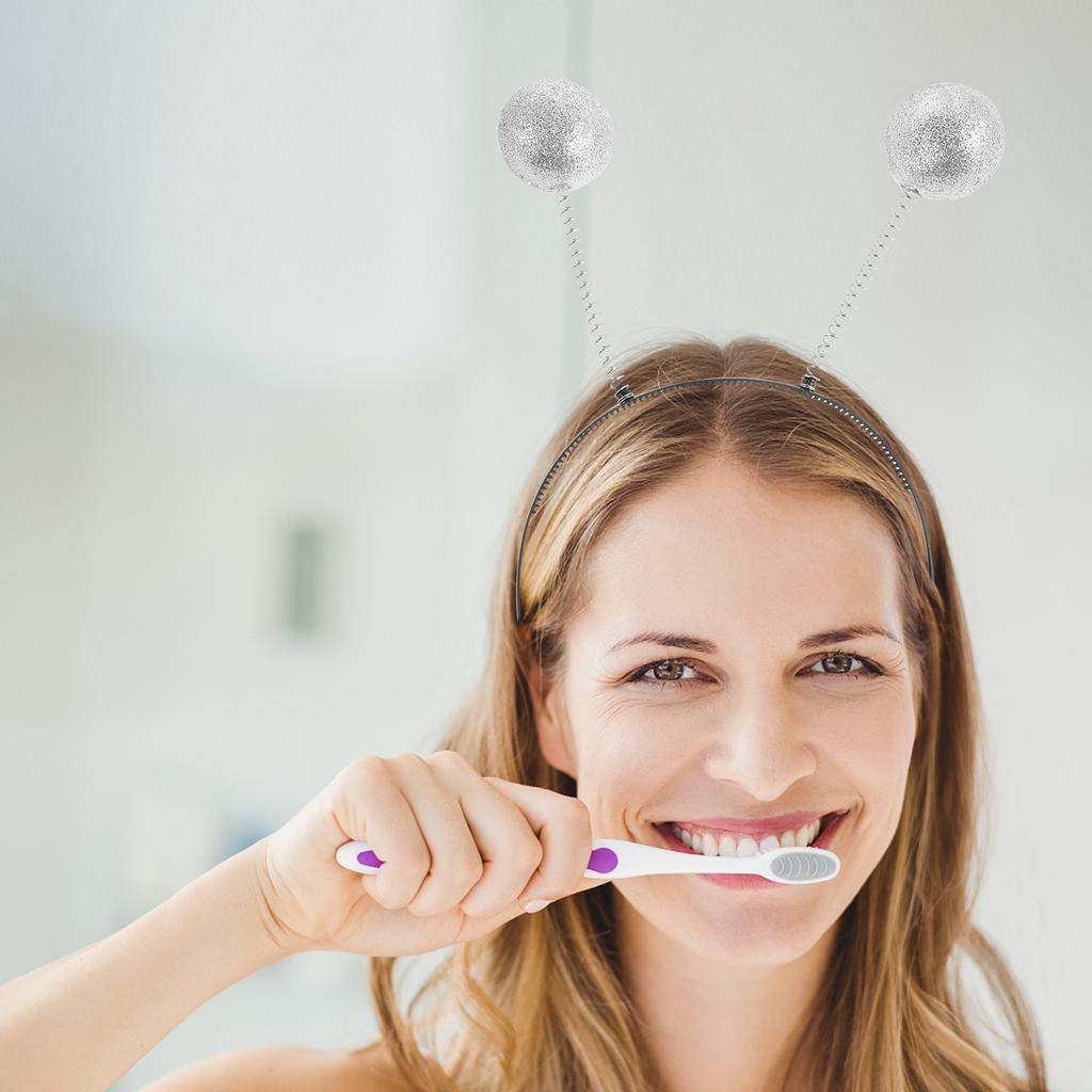 3pcs Foam Ball Headband White Christmas Party Headdress For Adult Lightweight Comfortable No Slip Design Hair Accessory