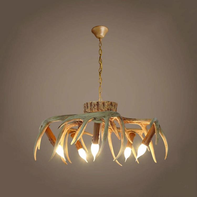 Люстра из рога оленя Ретро Гостиная Столовая Спальня Кабинет Потолочный светильник