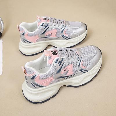 CRLAYDK 2024 Новые женские кроссовки на толстой платформе с нескользящей шнуровкой, повседневная модная обувь для спорта, ходьбы, тенниса для студентов