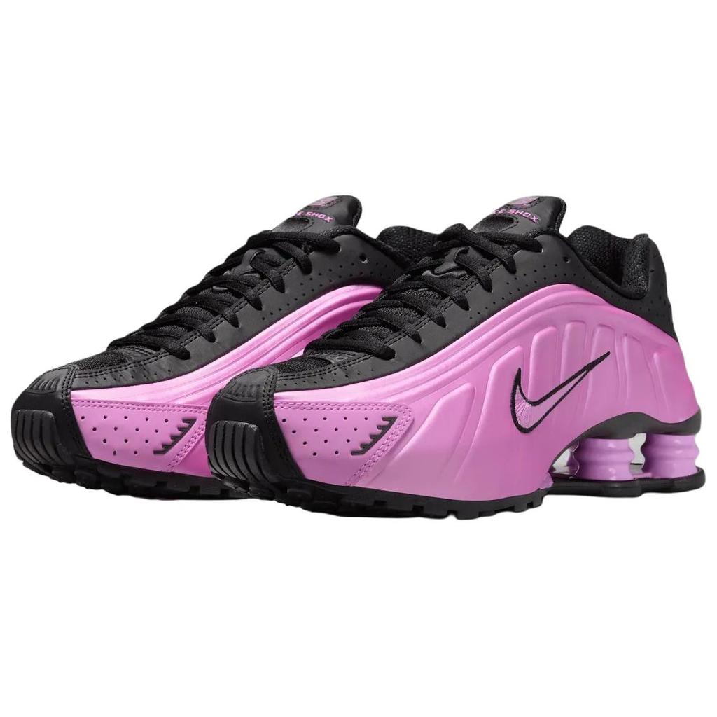 Nike Дышащие кроссовки для бега Shox R4 с амортизацией, женские, черные с фиолетовым, AR3565-014