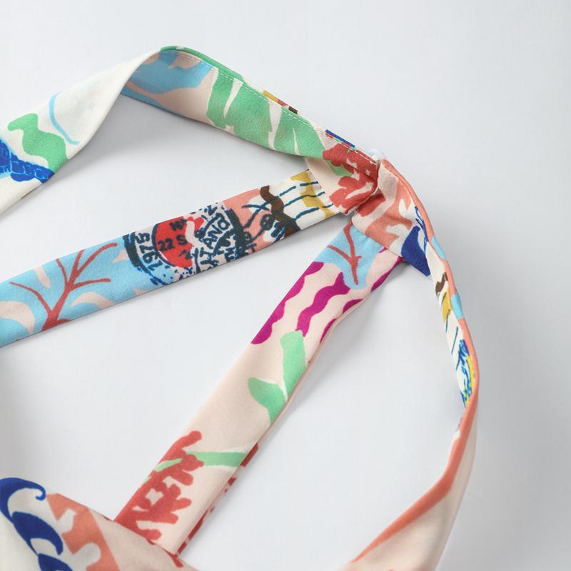 Женские сексуальные напечатанные юбки-халтер, летние костюмы без рукавов, укороченный топ с открытой спиной, однобортные юбки с разрезом, комплекты из двух частей