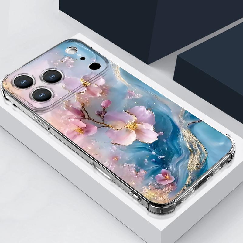 Цветной чехол для телефона с мраморным узором для iPhone 17e 17 16 15 14 Pro Max 14 13 Pro 16 Ударопрочный Мягкий Прозрачный Карман для карты Чехол