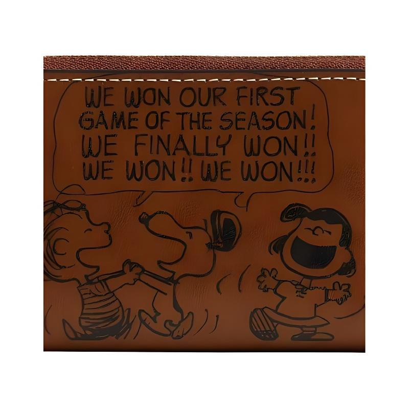 Coach Коллаборация PEANUTS 11 Кожаный держатель для карт на молнии с принтом газеты Обычный женский цвет лесного ореха лесной орех