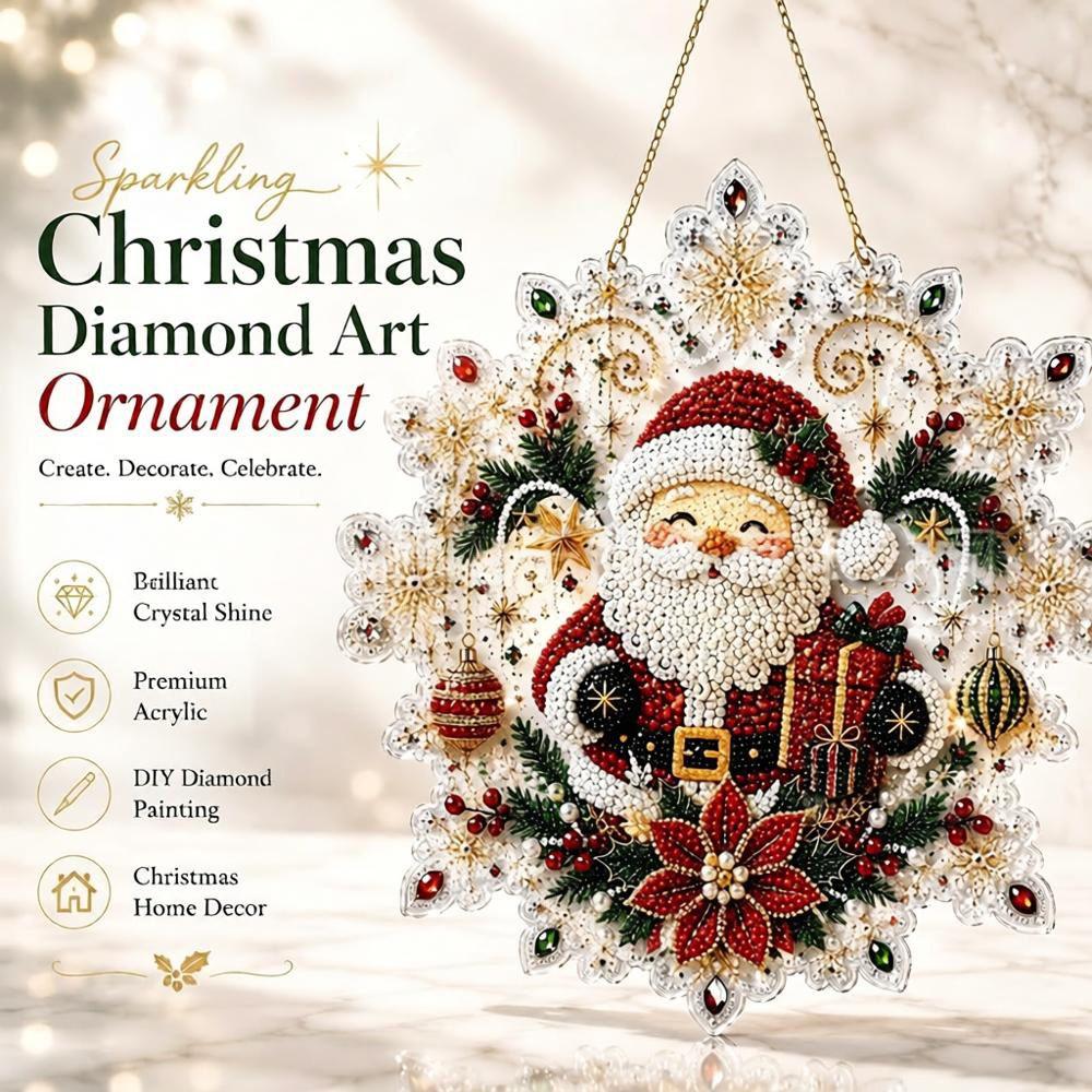 Snowflake Shape Christmas Hanging Ornament Acrylic Board Hanging Suncatcher  Home Wall Hanging