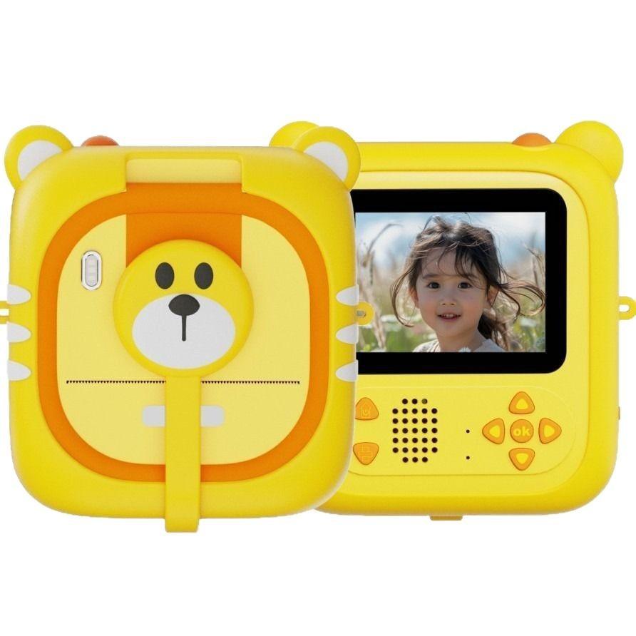 Новая детская камера для печати фотографий печатает фотографии на термобумаге во времени, мультяшный откидной объектив, многоцветная печатная бумага, видео высокого разрешения