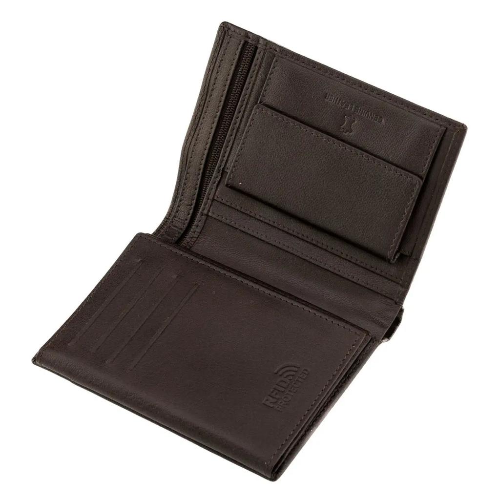 Wings Men' Genuine Leather Wallet Brown