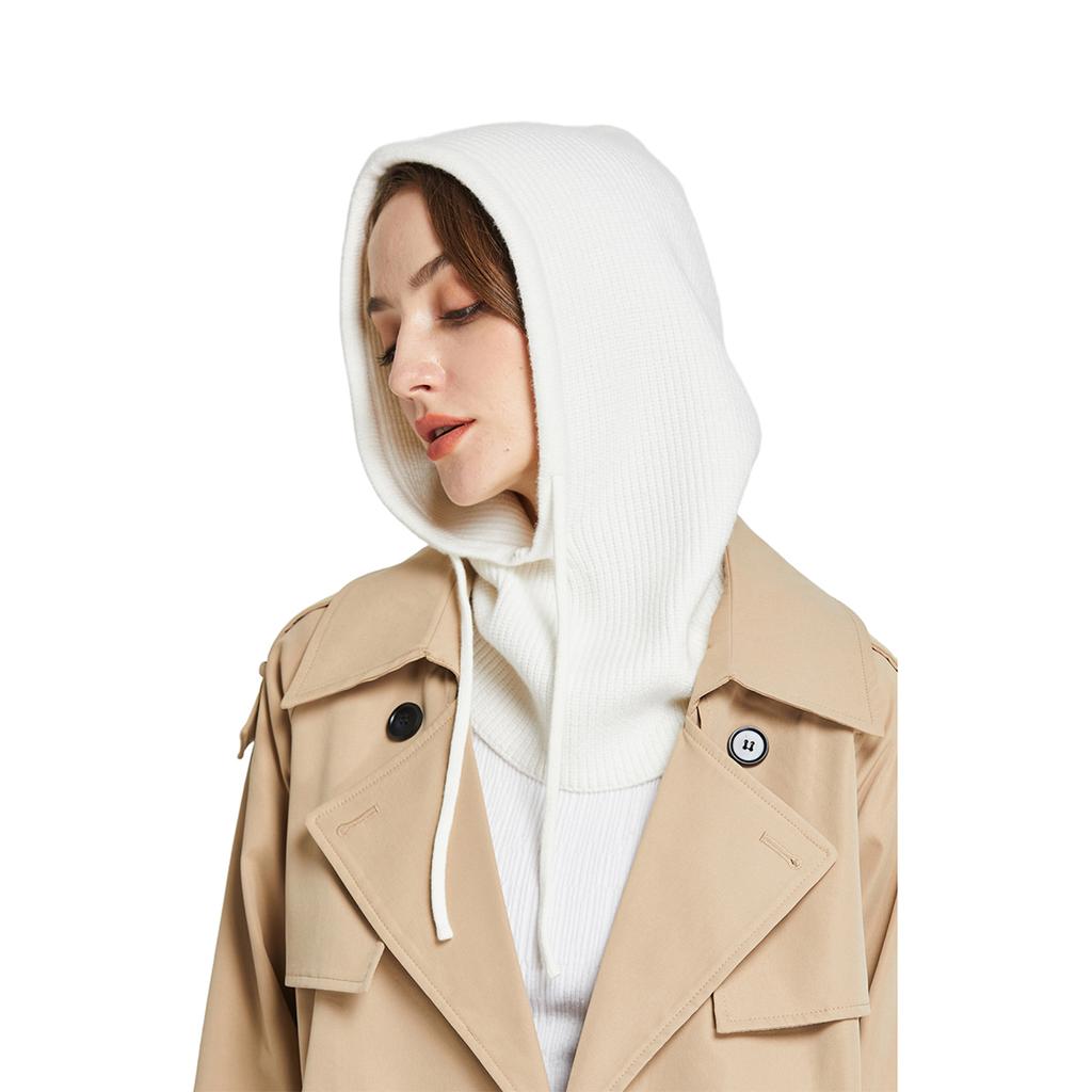 Вязаные шерстяные балаклавы Skullies для женщин и мужчин, зимние шерстяные шарфы с капюшоном и завязками, шапки для защиты шеи и лица, шапочки для пар