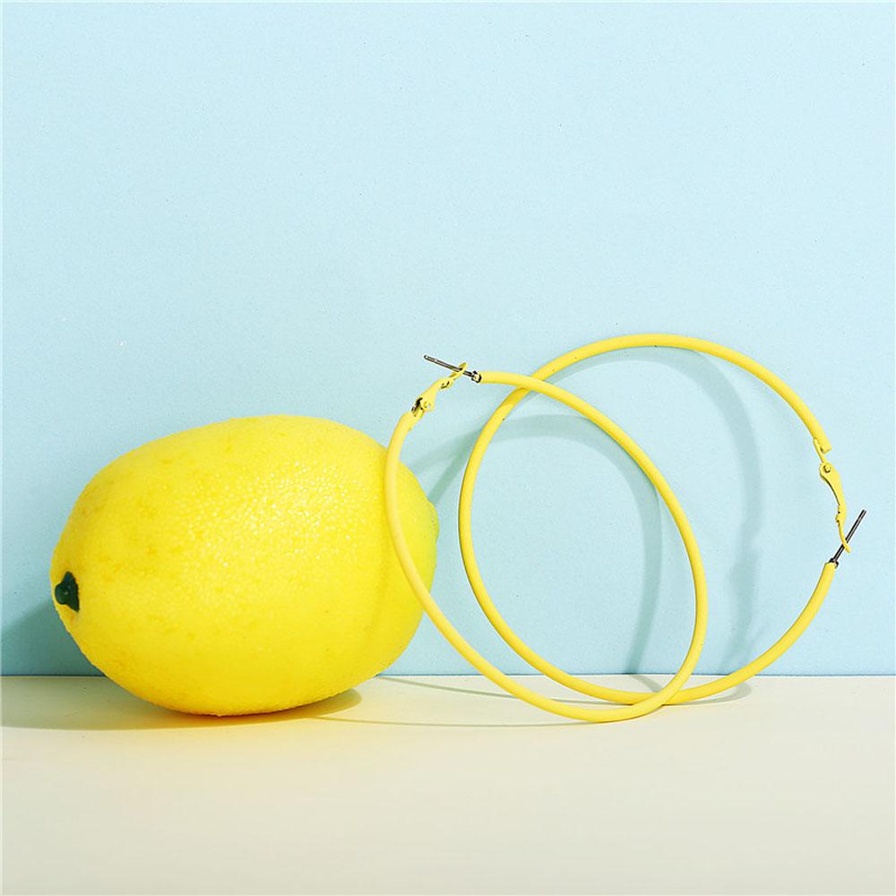 Green Diameter 6CM Wedding Women Candy Color Jewelry Fashion Accessories Ear Studs Hoop Earrings