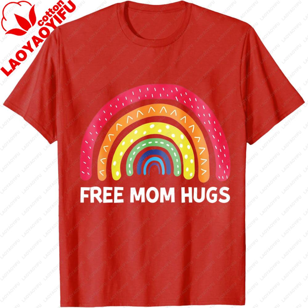 Mom Hugs Shirt Proud Mom Tshirt Rainbow Gay Pride Unisex Women Tee Lgbtq Gift Rainbow Pride Tops Equality Clothes Loode Clothes