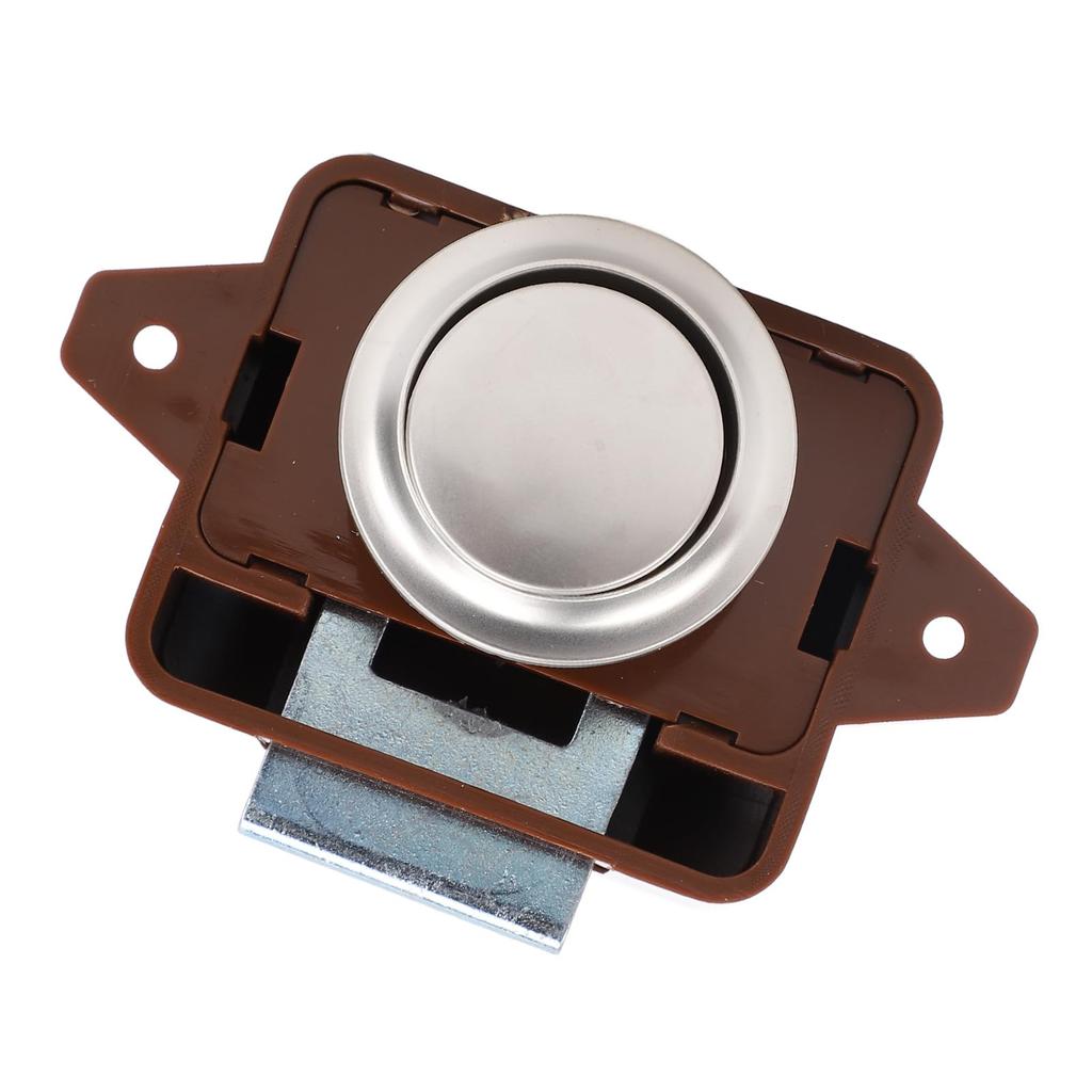 Кнопочная защелка для шкафа - Безключевая кнопочная защелка с фиксатором для двери шкафа для дома на колесах, яхты, автодома, кемпера, каравана (коричневый)