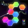 Светодиодные светильники Hexagon, 8 игровых настенных светильников Hex RGB, интеллектуальные шестиугольные светильники с приложением и пультом дистанционного управления, классные игровые настенные светильники с синхронизацией музыки в подарок