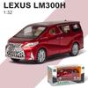 1:32-масштабный Lexus LM300H из сплава, металлический автомобиль с откидной спинкой, литая автомобильная игрушка со звуком и светом, коллекция дверей, которую можно открыть, для подарочной куклы