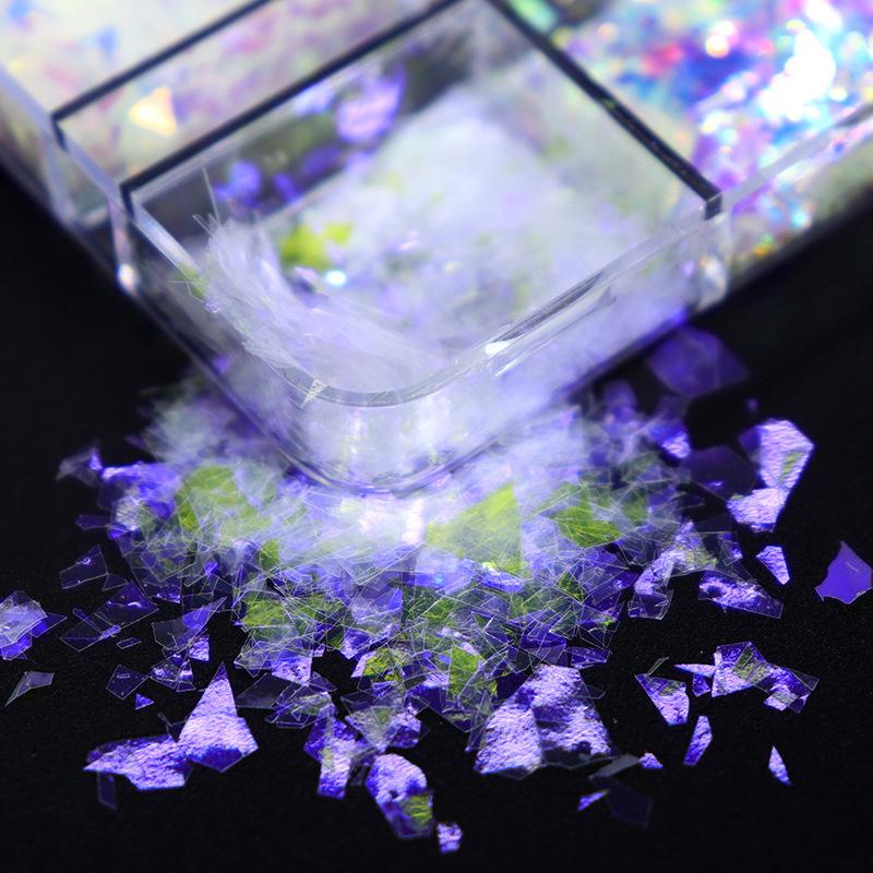 1 коробка 6 сеток Diy Nail Art Decor Имитация ледяных вафель Yunjin Блестки для ногтей Необычные наклейки для дизайна ногтей Блестки для маникюра Аксессуары для дизайна