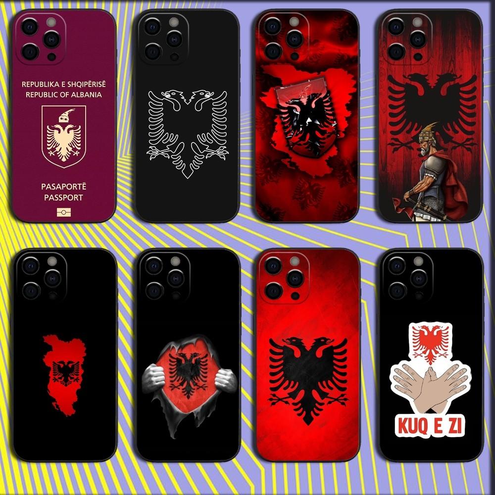 Смешной чехол для телефона с флагом Албании для iPhone 17 16 15 14 13 12 11 Pro Max Mini SE 7 8 Plus 17E Air Ударопрочный мягкий чехол