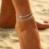 Ювелирные изделия Новые простые женские летние пляжные браслеты на щиколотку, персонализированные многослойные бусины, цепочка, ювелирные изделия