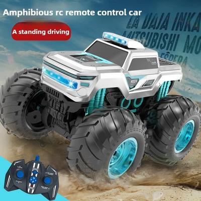 Водонепроницаемая RC Машинка 1/14 Амфибия 4WD Внедорожник Пульт Дистанционного Управления Вода Земля Гусеничный Трюковая Скалолазная Машина Игрушки для Мальчиков Подарок