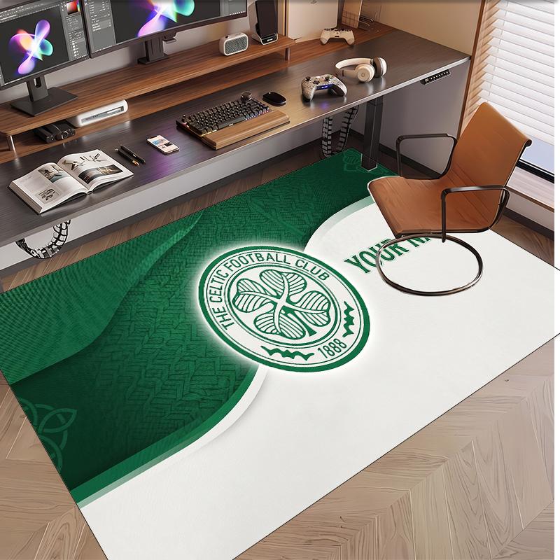 Personalized Crystal Velvet Carpet Celtic FC Pattern Non Slip Floor Rug