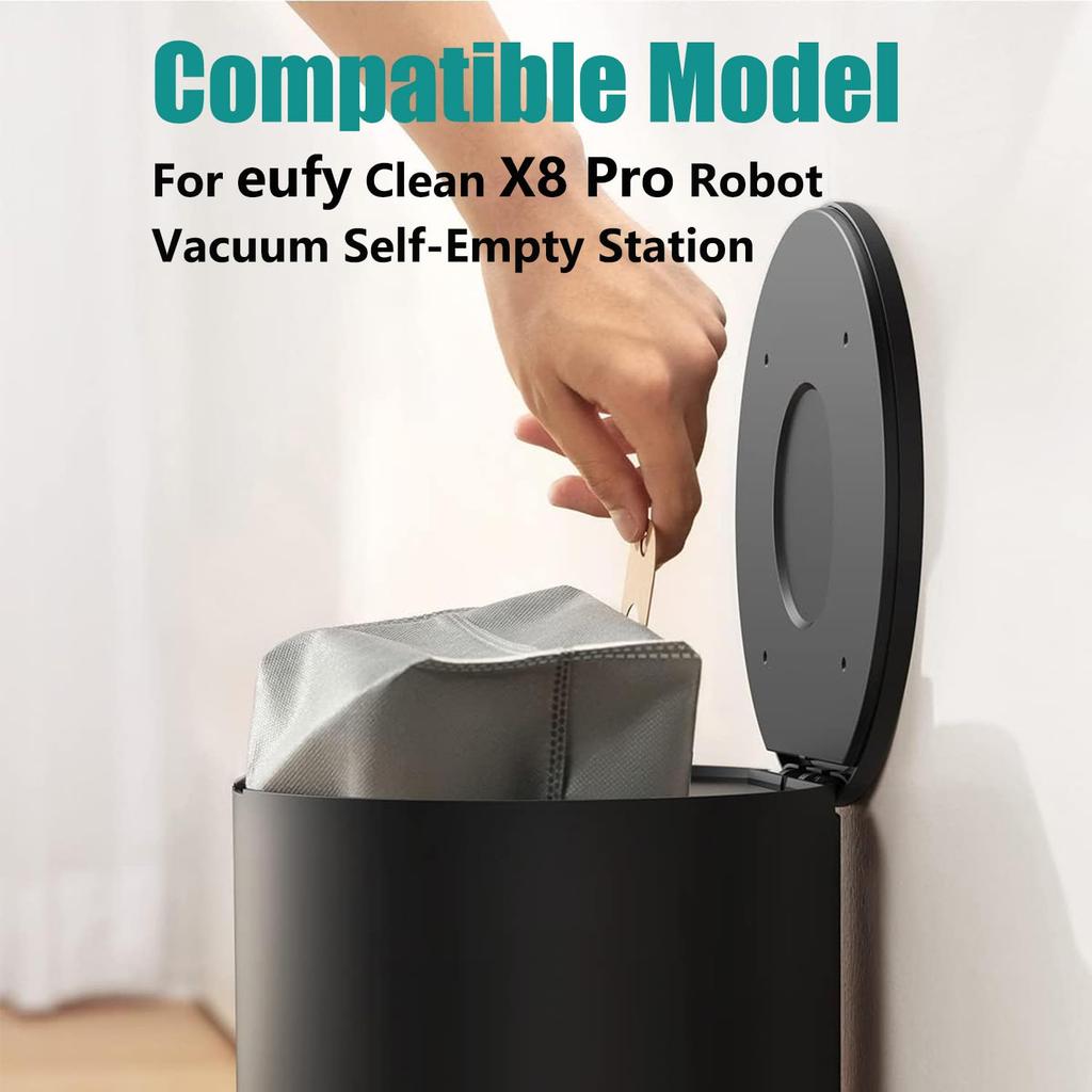 6-Pack Replacement Dust Bags for eufy X8 Pro/X10 Pro Omni Robot Vacuum Self-Emptying Station Accessories