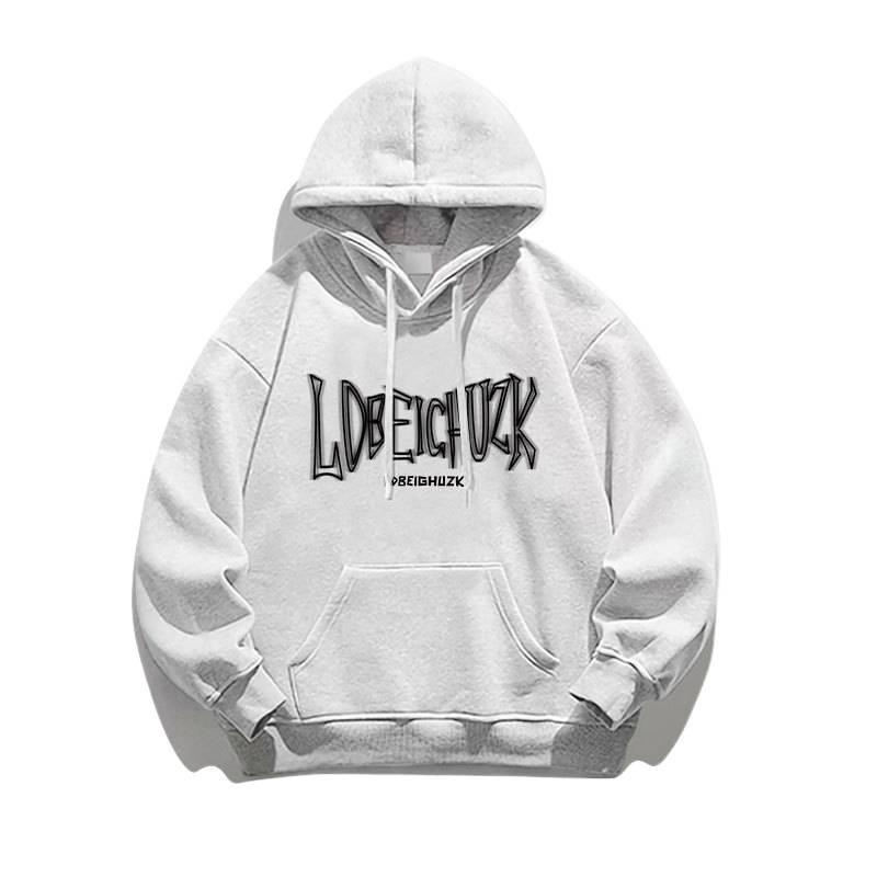 Мужская толстовка с флисовой подкладкой в американском ретро-стиле, Осень/Зима 2025, Тяжелая, Трендовая верхняя одежда.