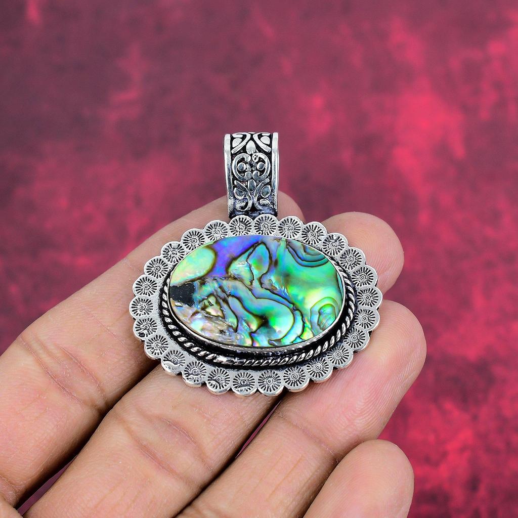 Подвеска из цельного серебра 925 пробы с ракушкой Abalone Shell, ювелирные изделия с подвеской из драгоценных камней ручной работы, подарки для жены, абсолютно новый кулон