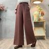 Брюки из хлопка и льна, женские свободные брюки с высокой талией, повседневные брюки, летние тонкие брюки с эластичной резинкой на талии, новые