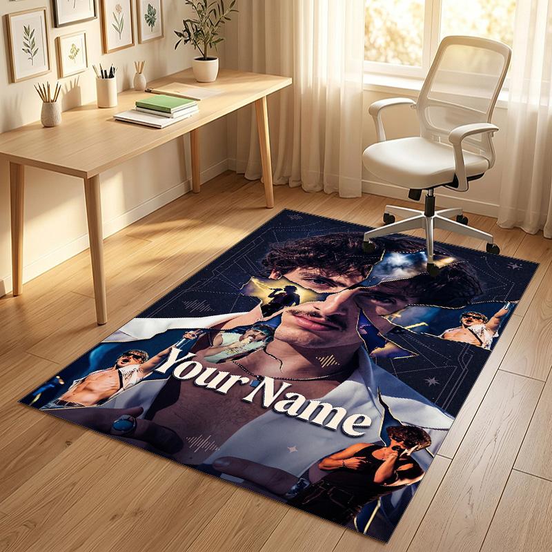 Personalized Crystal Velvet Carpet,Benson Boone Custom Printed Name, Plush Area Rug For Home Indoor Decor