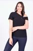 Women's Big Size Blouse Asymmetrical Collar T-Shirt