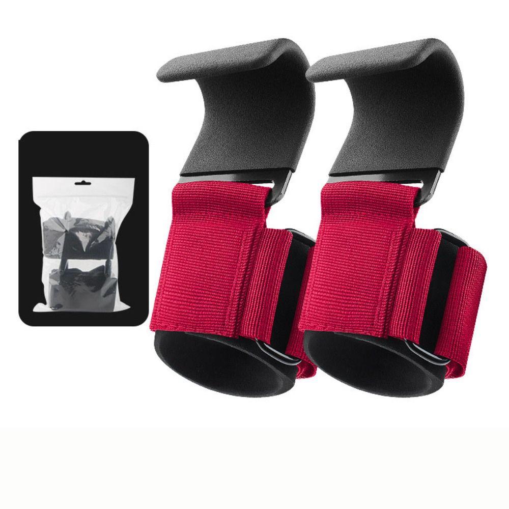 1 pair Adjustable Weight Lifting Grip Hook Pull-up Steel Hook Grips Strap Weightlifting