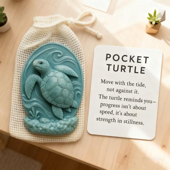 Animal Pocket Hug with Positive Card Emotional Support Love Heart Wolf Turtle Owl Rabbit Crow Pocket Token Decoration Inspirational Encouragement Gift