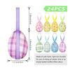 24Pcs Multicolor Easter Egg Ornaments Cute DIY Craft Foam Easter Eggs Decorative Hanging Ropes Hanging Ornaments Kids Gifts
