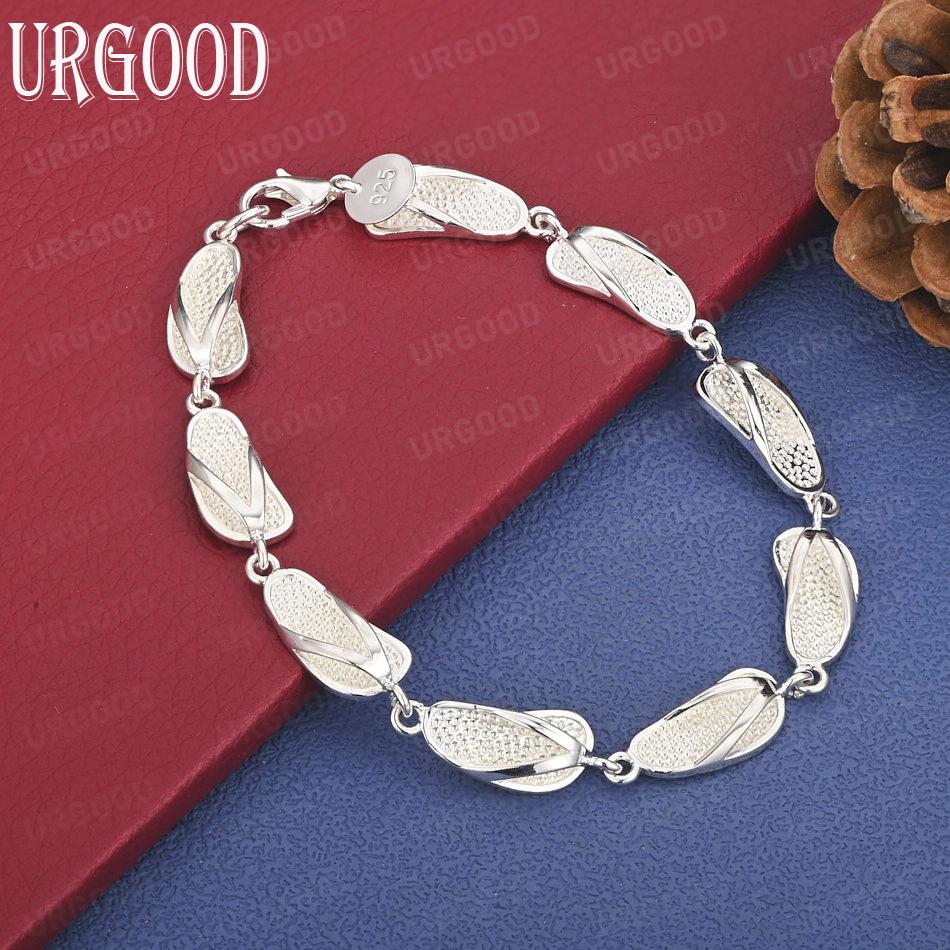 925 Sterling Silver Slippers Chain Bracelets Fashionable Wedding Jewelry