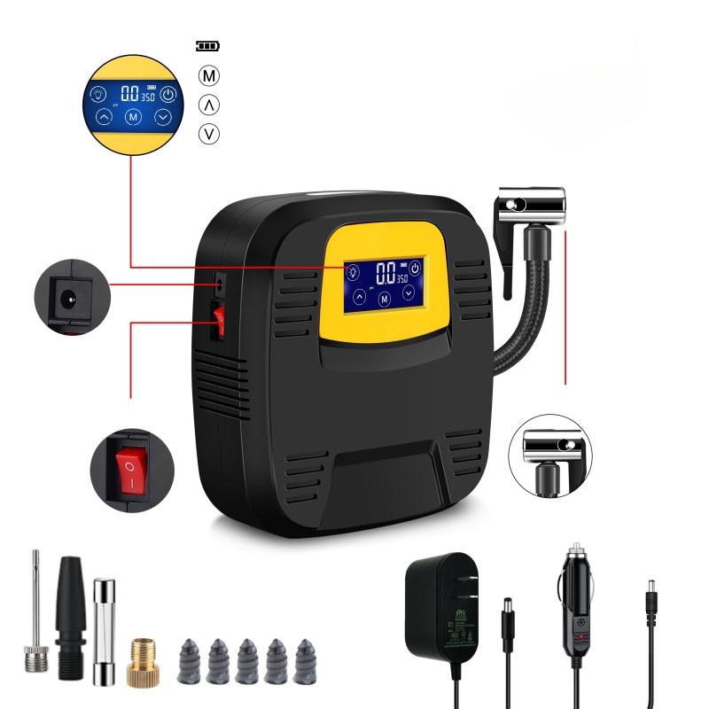 New Digital Display Car Tire Inflator Pump 150PSI Portable Car Air Compressor 12V Electric Inflator LED Light for Motorcycle Bicycle