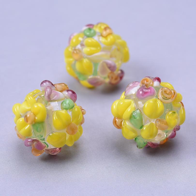 5pcs Yellow Cute Bee Charm Beads For Jewelry Making Supplies Glass Materials Animal Spacer/Loose Bead DIY Bracelets Accessories