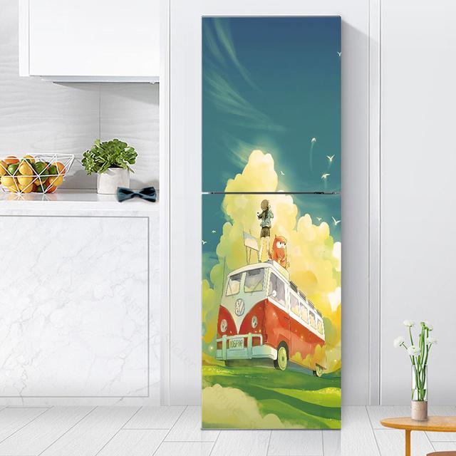 Наклейки с розами на холодильник, обои для кухни, виниловый плакат, наклейка на холодильник, домашний декор, спальня, новогоднее украшение