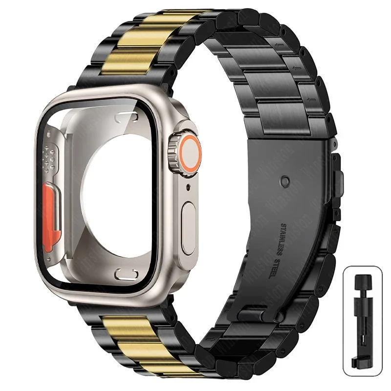 Сменить на Ультра Кейс+Ремешок для Apple Watch 40 мм 44 мм 41 мм 45 мм Металлический Ремешок из Нержавеющей Стали для iWatch Серии Серии 98 7 6 SE 5 4